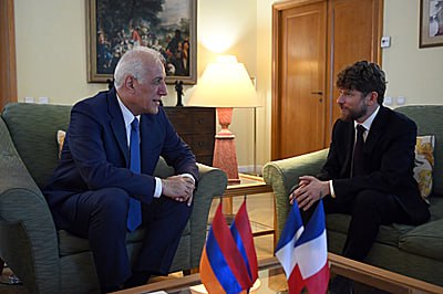 President of Armenia Visits French Embassy on Bastille Day