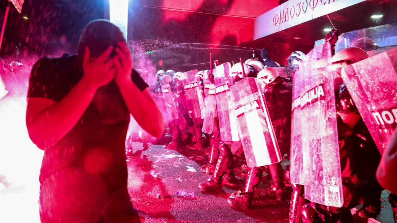 Serbian Police Clash with Protesters Demanding Elections
