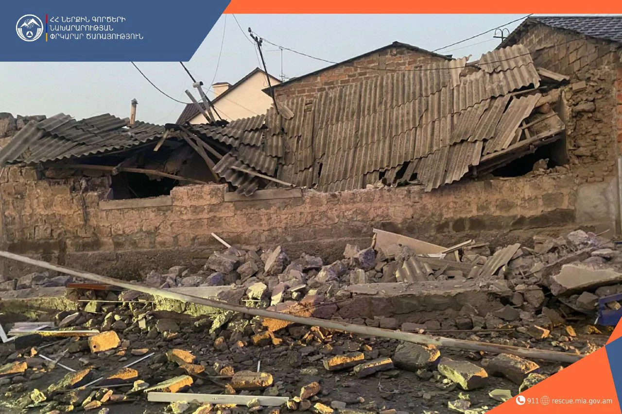 Վաղարշապատում գազի պայթյունից տուն է փլուզվել