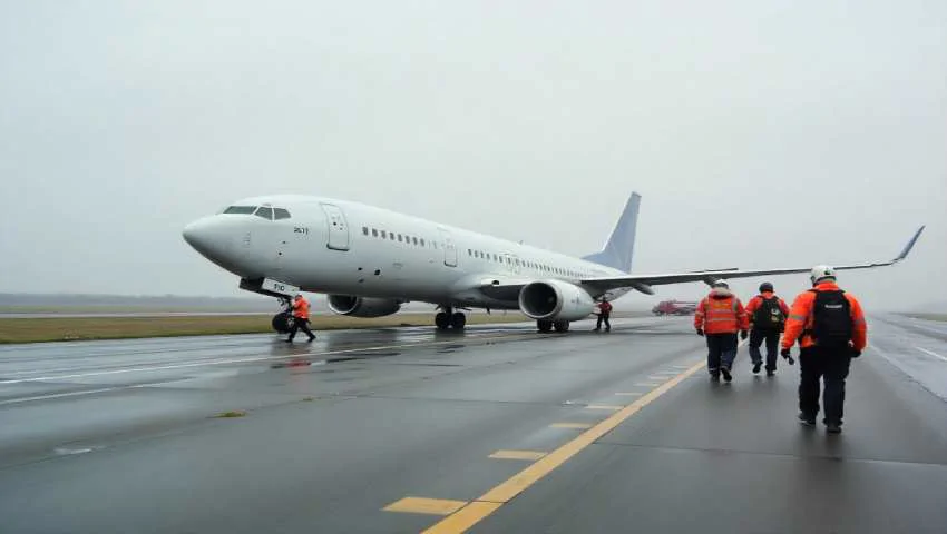 Самолет AZAL выкатился за пределы ВПП в Пулково